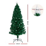jingle jollys 1.8m christmas tree optic fibre led xmas tree multi colour Artificial Christmas tree with star, 180cm tall.