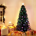 jingle jollys 1.8m christmas tree optic fibre led xmas tree multi colour Festive Christmas tree with gifts in living room.