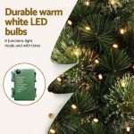 jingle jollys christmas tree 60cm mini tabletop 8 light modes timer xmas tree Christmas tree with warm white LED lights.