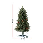 jingle jollys mini christmas tree 90cm led xmas tree party decorations Artificial Christmas tree 90cm high with pinecones.