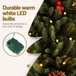jingle jollys mini christmas tree 90cm led xmas tree party decorations Artificial Christmas tree with LED lights and red berries