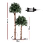 jingle jollys christmas tree 1.5+1m led xmas palm tree party decorations 2 in 1 Artificial palm trees with size measurements and power plug.