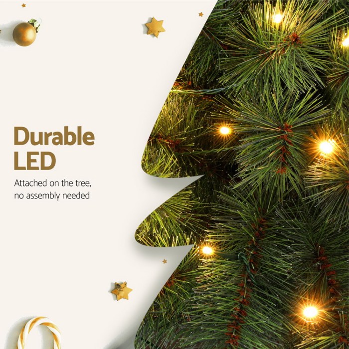 Christmas tree with durable LED lights glowing