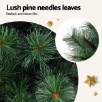 jingle jollys christmas tree 1.5+1m led xmas palm tree party decorations 2 in 1 Realistic lush pine needle branches with close-up view.