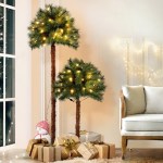 jingle jollys christmas tree 1.5+1m led xmas palm tree party decorations 2 in 1 Decorative Christmas trees with presents in living room.