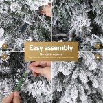 jingle jollys christmas tree 2.1m flocking pencil tree led xmas 860 tips white Easy assembly of snow-covered Christmas tree.
