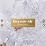 jingle jollys 1.8m led christmas tree 8 modes adjustable multi color light snowy Simple assembly of artificial white Christmas tree.