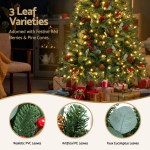 jingle jollys christmas tree 1.5m 160 led xmas tree party decorations 355 tips Christmas tree with lights, gifts, and three leaf varieties.