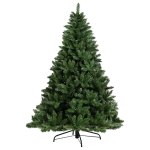 Artificial Christmas tree with green branches on stand.