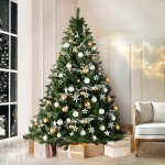 Decorated Christmas tree with gifts underneath
