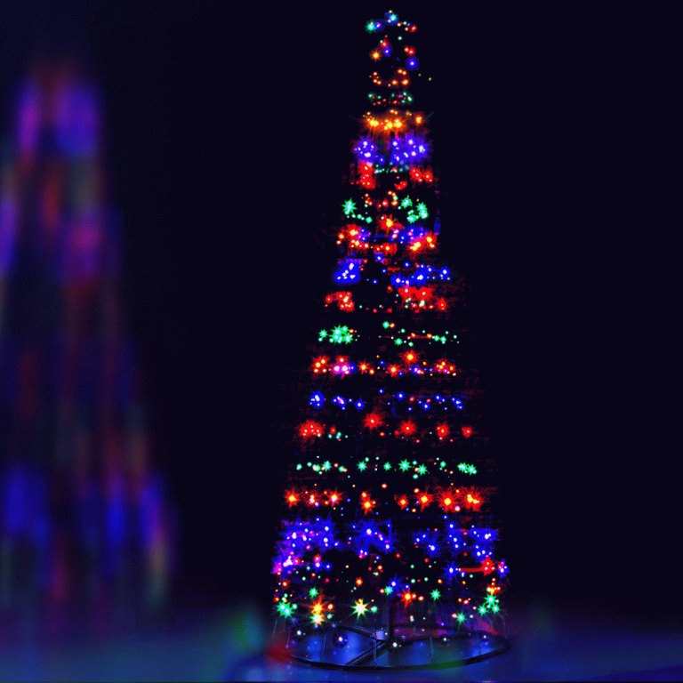 3.6m christmas tree 400 led solar jingle jollys Colourful Christmas tree with glowing lights.