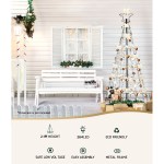 Christmas scene with metal tree and bench