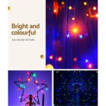 Bright colourful LED bulbs illuminating in patterns.