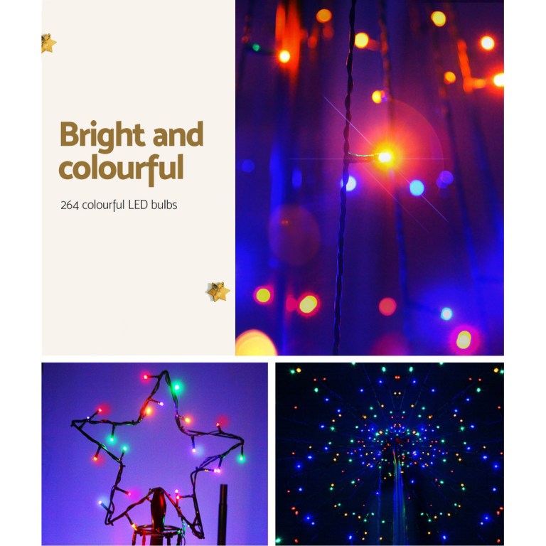 Bright colourful LED bulbs illuminating in patterns.