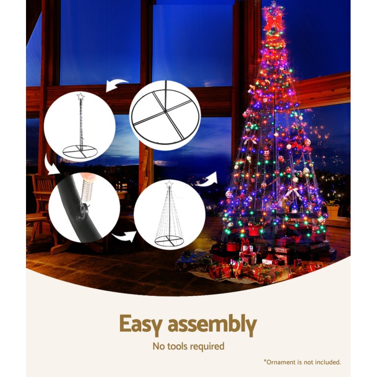 Simple Christmas tree assembly, no tools needed.