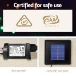 SAA approved, solar panel and power supply shown.