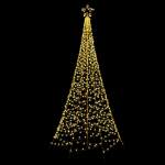 xmas fairy solar net 12ft warm 189921 00.jpg Star-topped glowing Christmas tree over black background.