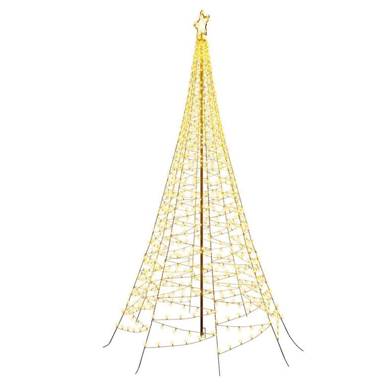 3.6m christmas tree 800 led solar net lights jingle jollys Tall Christmas tree with golden lights.