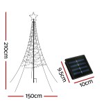 Solar LED Christmas tree with dimensions.
