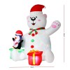jingle jollys christmas inflatable bear 1.8m height led outdoor decorations illuminated Inflatable Santa bear and penguin with Christmas presents.