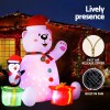 jingle jollys christmas inflatable bear 1.8m height led outdoor decorations illuminated Inflatable Christmas bear and penguin with gifts.