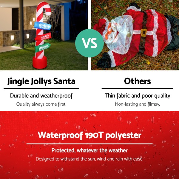 Jingle Jollys Santa inflatable versus other inflatable comparison.