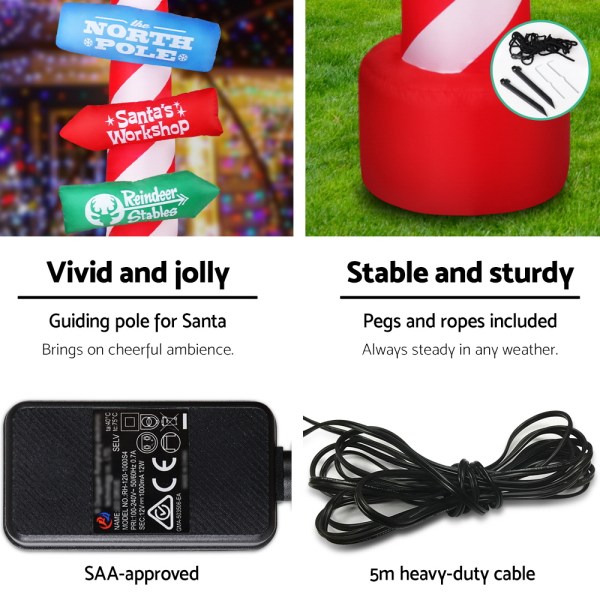 Christmas pole with signs and installation accessories.