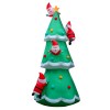 Inflatable Christmas tree with climbing Santa figures.