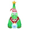 jingle jollys christmas inflatable dinosaur 1.86m height led decorations illuminated Inflatable Christmas dinosaur with Santa hat and lights.