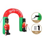 Christmas inflatable archway with nutcrackers and accessories.