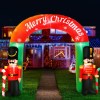 Festive Christmas arch with nutcracker soldiers