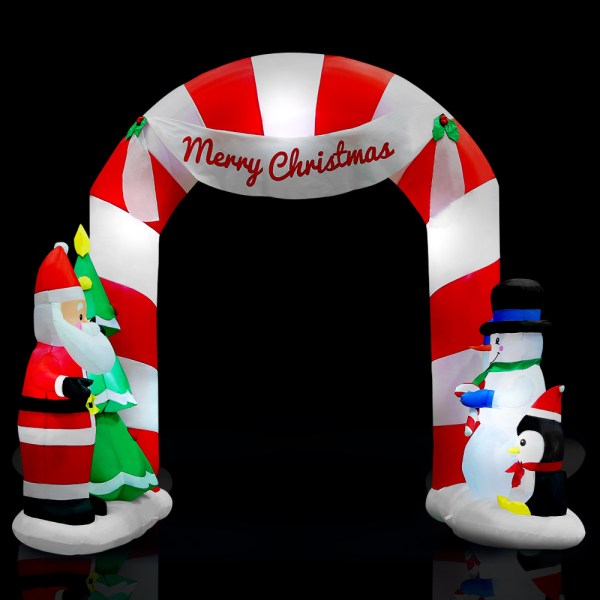 xmas inf door set 10ft 18346 00.jpg Inflatable Christmas arch with Santa and snowman