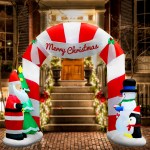 jingle jollys christmas inflatable archwary santa 3m illuminated decorations Inflatable Christmas arch with Santa, snowman decoration