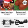 Inflatable gingerbread decorations with pegs and electrical components.