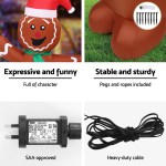 jingle jollys christmas inflatable gingerbread man tree led illuminated decorations Inflatable gingerbread decorations with pegs and electrical components.