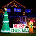 jingle jollys christmas inflatable gingerbread man tree led illuminated decorations Festive house with Christmas lights and decorations.