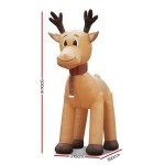 jingle jollys christmas inflatable reindeer 5m illuminated decorations Giant inflatable reindeer with scarf, dimensions shown.
