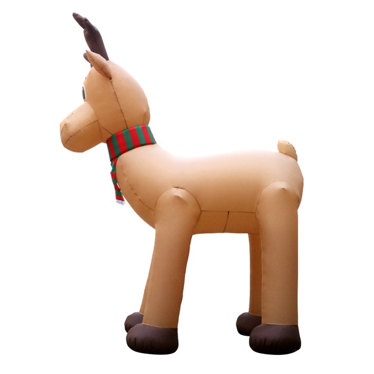 jingle jollys christmas inflatable reindeer 5m illuminated decorations Inflatable reindeer with antlers and festive scarf.
