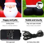 jingle jollys christmas inflatable santa 5m illuminated decorations Inflatable Santa with pegs, SAA-approved, 5m cable.