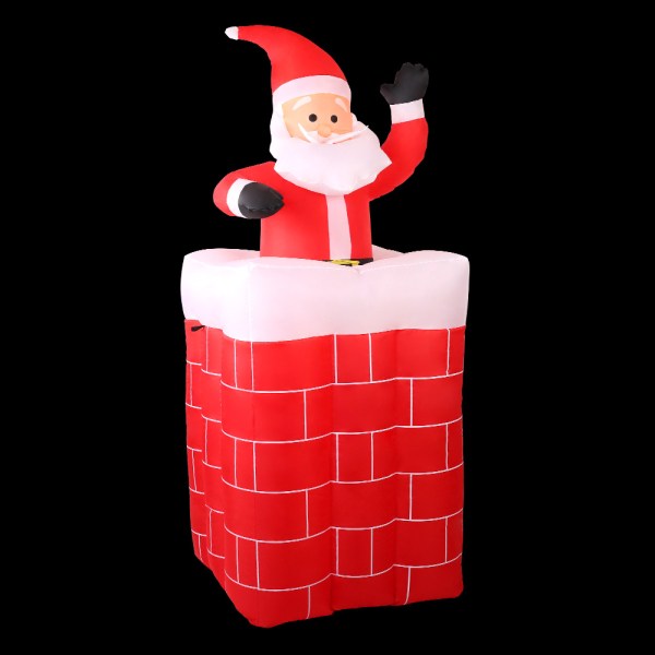 Inflatable Santa Claus in chimney decoration