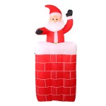 jingle jollys christmas inflatable santa pop up 1.8m illuminated decorations Inflatable Santa in chimney decoration waving