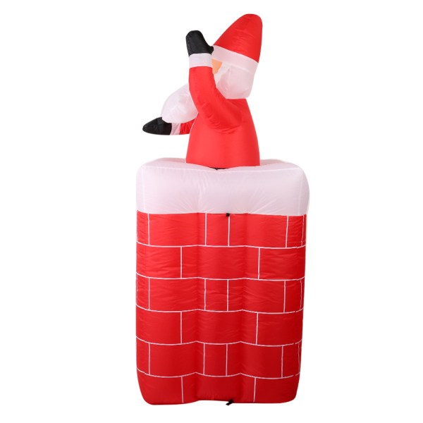 Inflatable Santa popping out of chimney decoration.