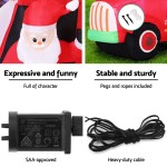 jingle jollys christmas inflatable santa truck 1.6m height led decorations illuminated Inflatable Christmas ornament details and accessories overview.