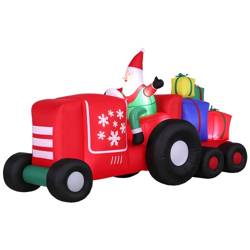 Jingle Jollys Santa Truck Inflatable 2.6M LED Decor