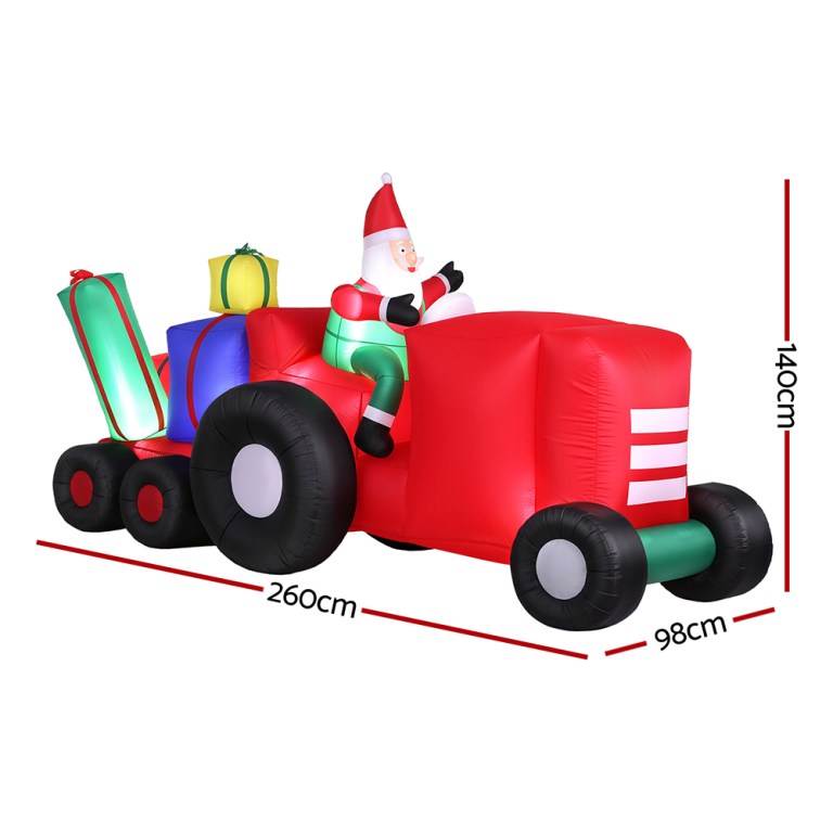 Jingle Jollys Santa Truck Inflatable 2.6M LED Decor