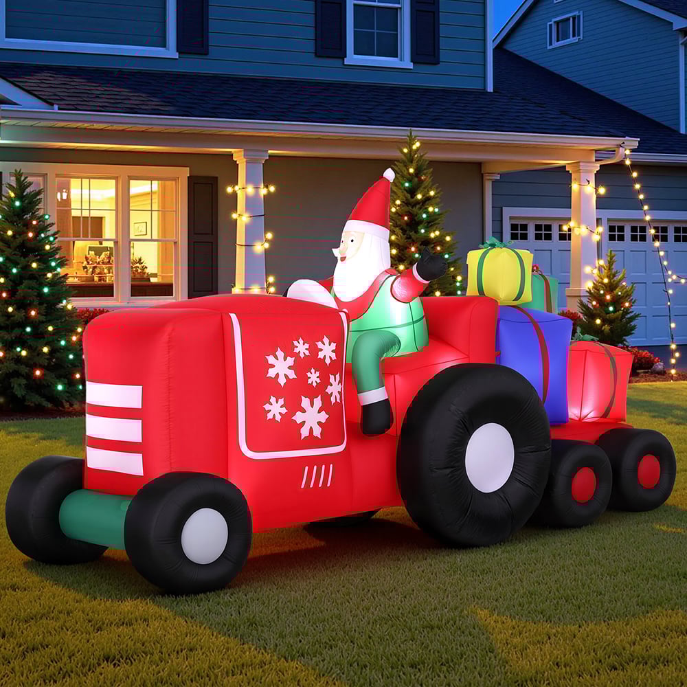 Jingle Jollys Santa Truck Inflatable 2.6M LED Decor - Image 7