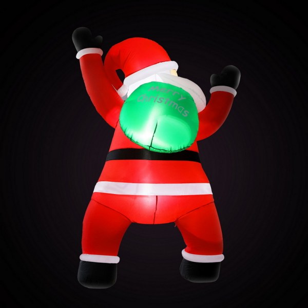 jingle jollys christmas inflatable santa climbing led illuminated decorations 1.9m Inflatable Santa climbing with Merry Christmas sack