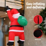 Inflatable Santa with quick zipper and fan.