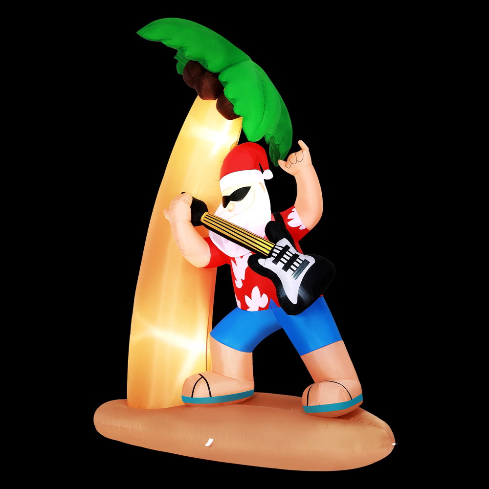 xmas inf santa guitar 7ft 190828 00.jpg Inflatable Santa with guitar under palm tree