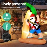 jingle jollys christmas inflatable santa guitar 2.1m led illuminated decorations Inflatable Santa with guitar and LED lights.